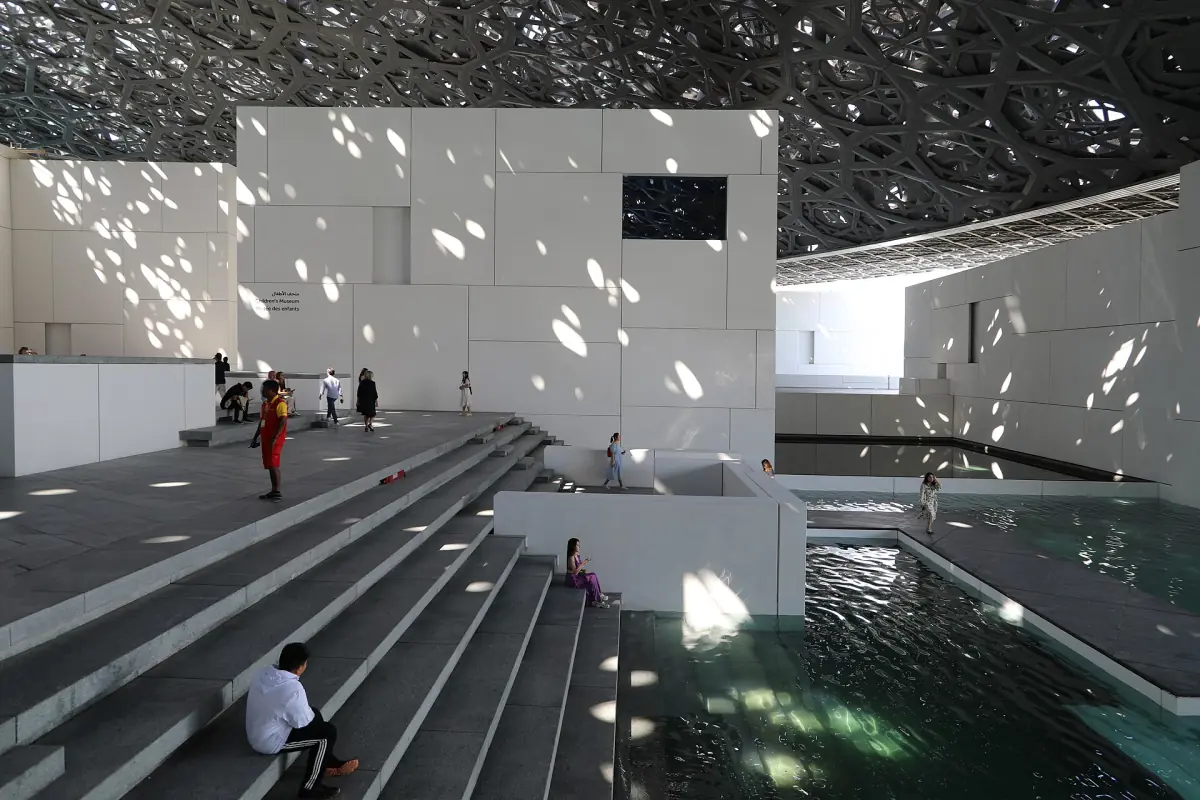 Light falling through the dome of the Louvre Abu Dhabi