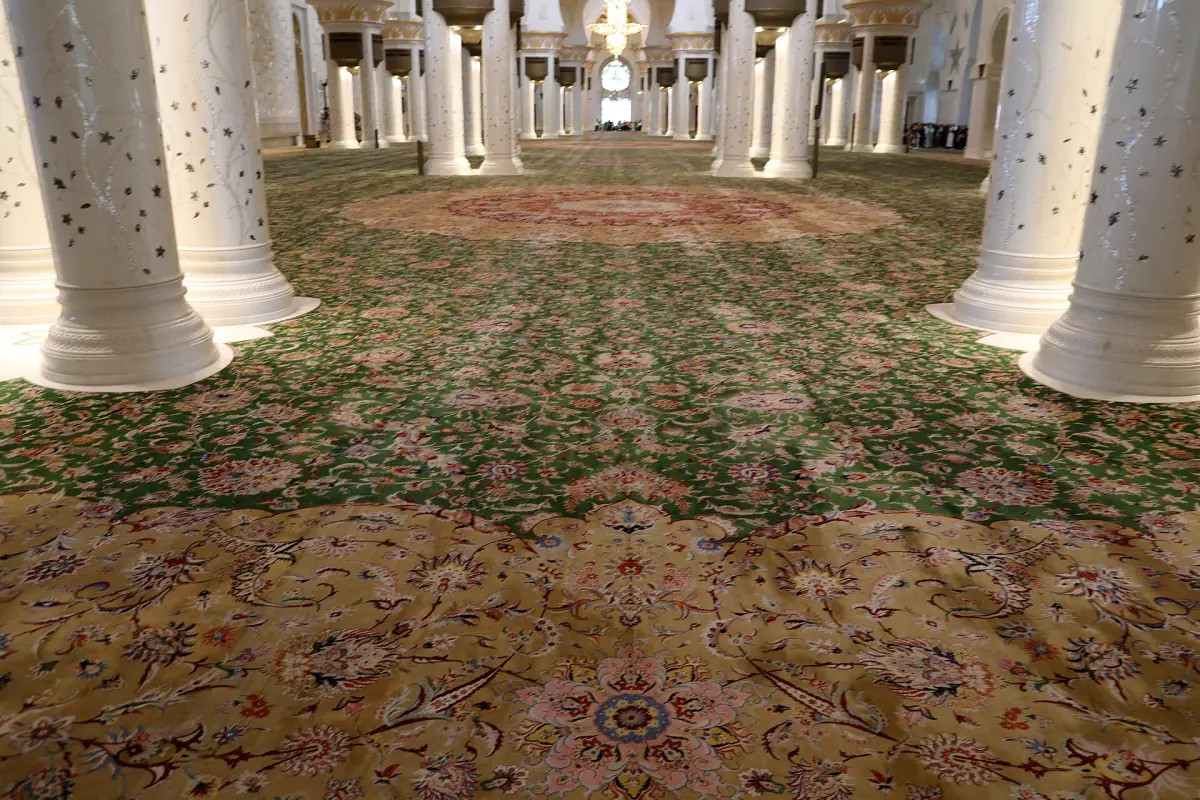 The hand-knotted carpet of the prayer hall