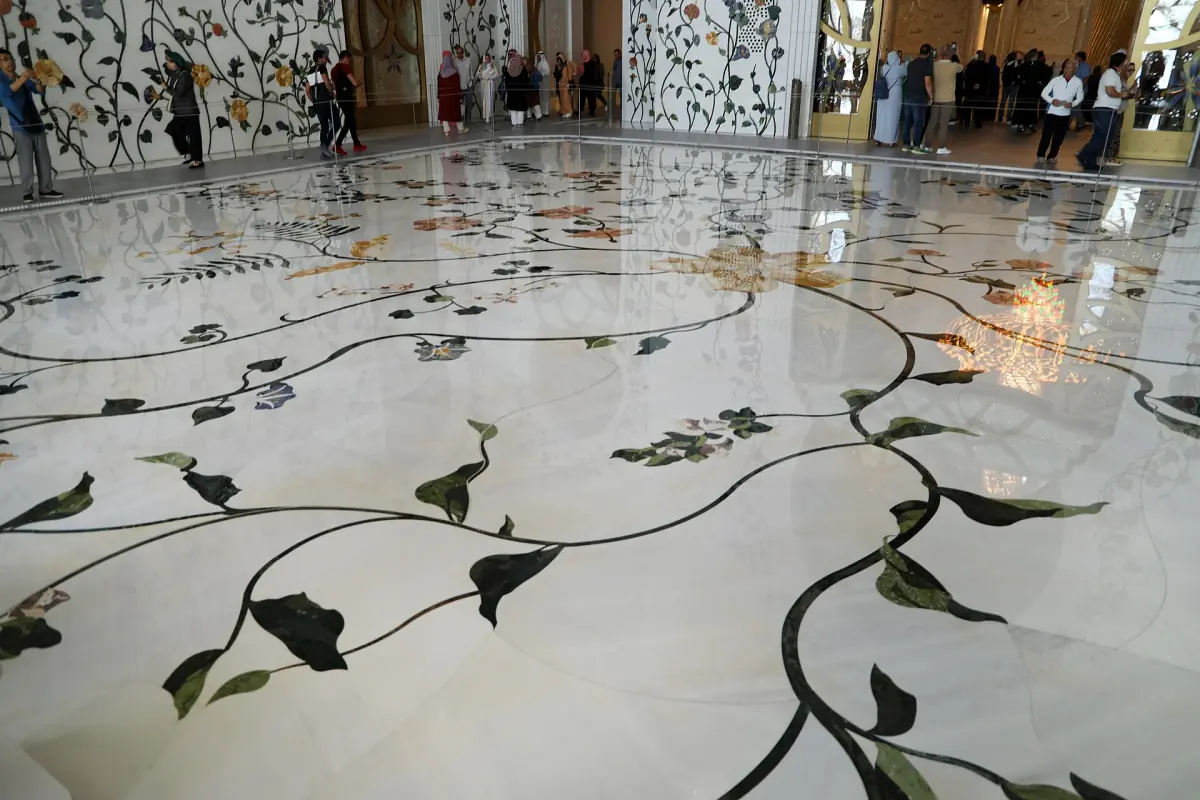 Inlaid marble floor in the atrium
